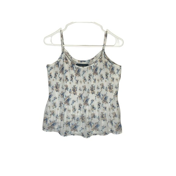 Abercrombie & Fitch size S Pleated Floral Cami Tank Top Flowy Spaghetti Strap - Picture 1 of 6